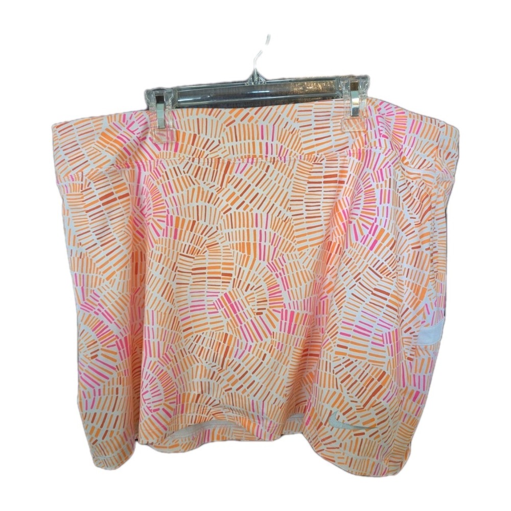Nike Golf Dri-Fit Skort Women's  Orange Pink Print Athletic Tennis Skirt XL‎ EUC